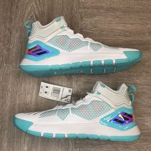 Adidas mens size 8 D Rose Son of Chi Basketball Shoes White Aqua